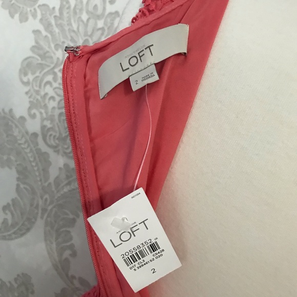 NWT Ann Taylor Loft Coral Lace Dress - Picture 6 of 7